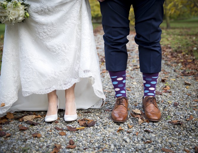 bride and groom shoes and socks wedding 